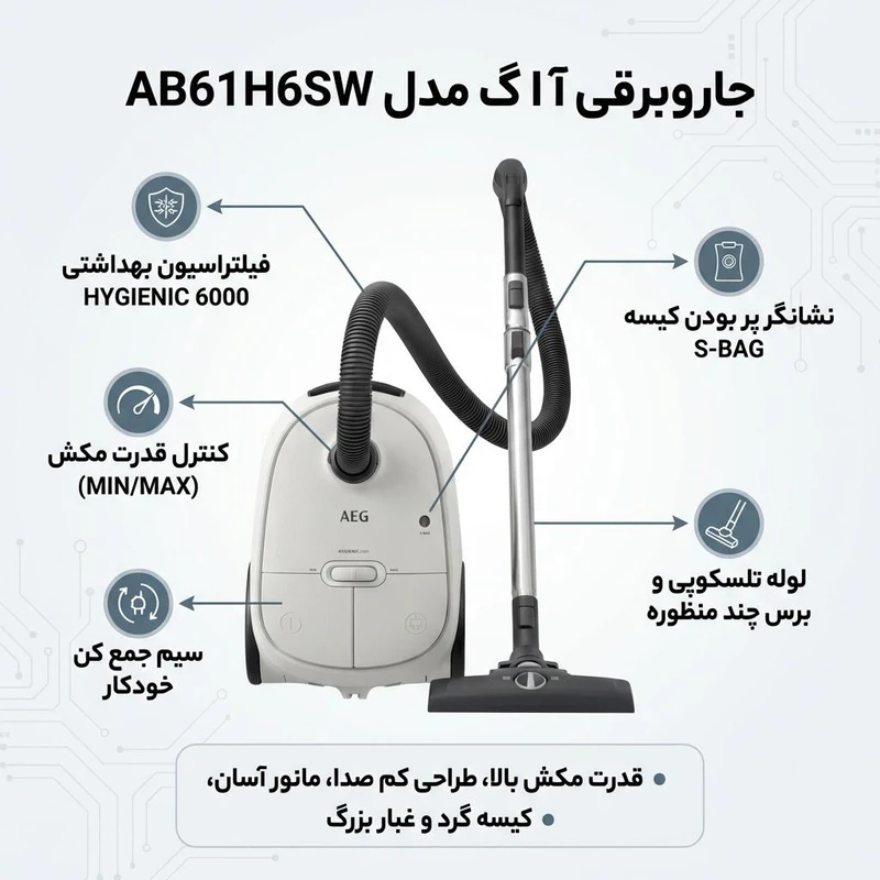 جاروبرقی آ ا گ مدل AB61H6SW - تصویر 6